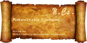 Makoviczky Csongor névjegykártya